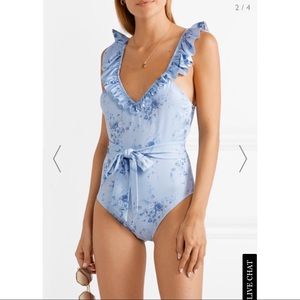 LOVESHACKFANCY ruffled belted swimsuit